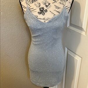 B Darlin Blue Spaghetti Strap Mini Dress